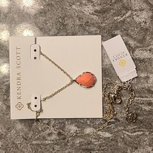 Kendra Scott Kira Necklace Coral Orange Gold